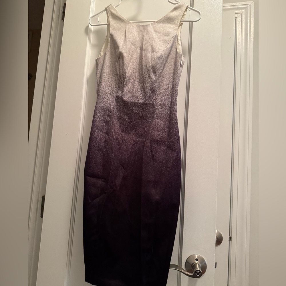 Karen Millen Ombre Midi Dress in Cream and Black